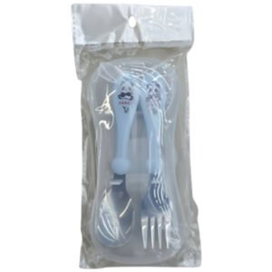 Crianças colher garfo 2pcs, 750ml, 17 * 8CM, material: PP + ferro